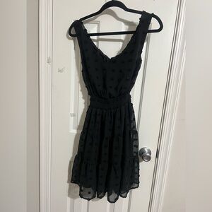 Emerald Sundae Black Sleeveless V-Neck Mini Dress
